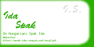 ida spak business card